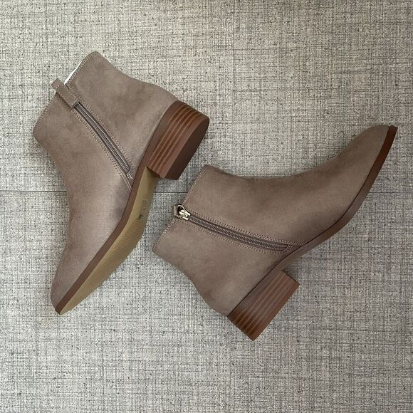 J.CREW Sueded Flat Ankle Boots Size 9.5 Grey NIB Fall Modern Preppy Casual - Picture 5 of 10